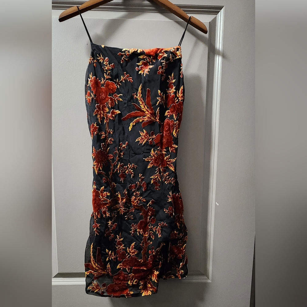Princess Polly Black and Red Floral Mini Dress